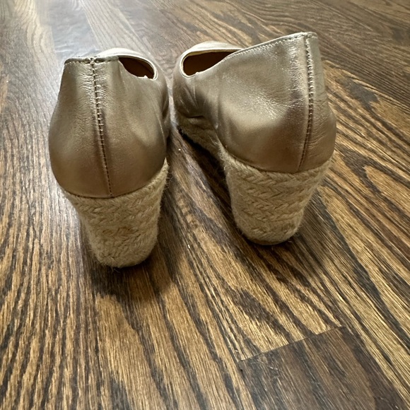 Blue Illusion Gold Espadrille Platform Sandals Size 8 - Picture 3 of 4